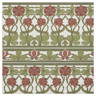 Art Nouveau Vintag Floral Border Frieze Pattern Stoff