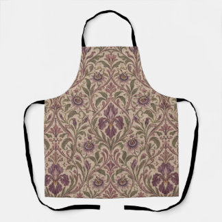 Art Nouveau vintage Iris & Passionflower Damask Schürze