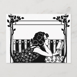 Art Nouveau Vintage-Leser Postkarte