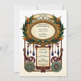 Art Nouveau Vintage Ovalrahmen Hochzeit Einladung