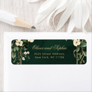Art Nouveau Vintage Smaragd Hochzeit Rücksendeadre