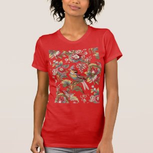 Art Nouveau Vintage Tropische Papageien Muster T-Shirt