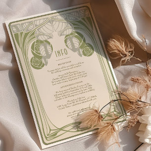 Art Nouveau Vintage Wedding Info Card Mackintosh Einladung