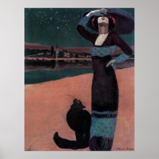 Art Nouveau Vintages Werbeplakat Poster (Vorne)