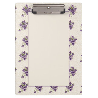 Art Nouveau Violet Floral Pattern Klemmbrett