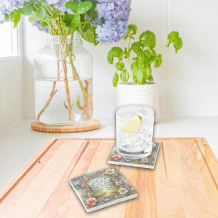 Art Nouveau Wald Blumen John 14,6 Schriftstelle Steinuntersetzer