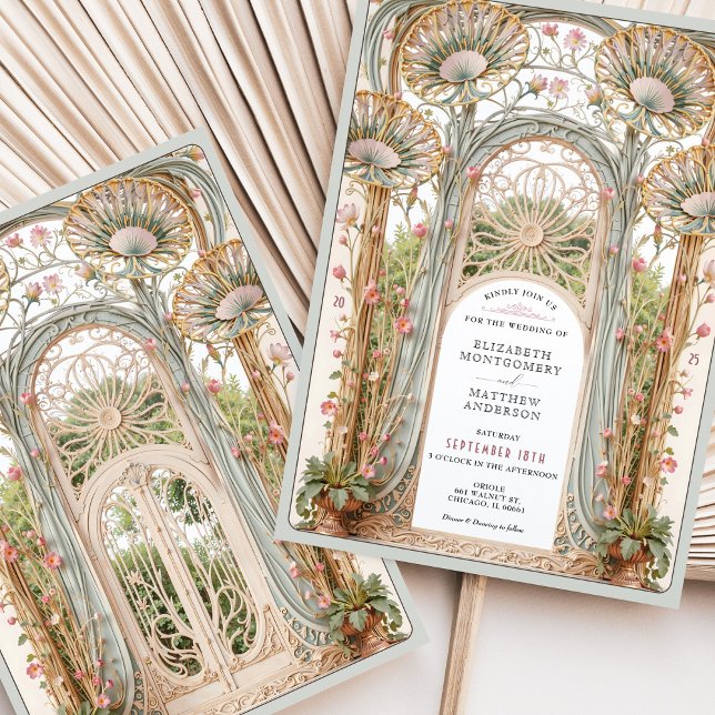 Art Nouveau Wedding Arch Einladung (Von Creator hochgeladen)