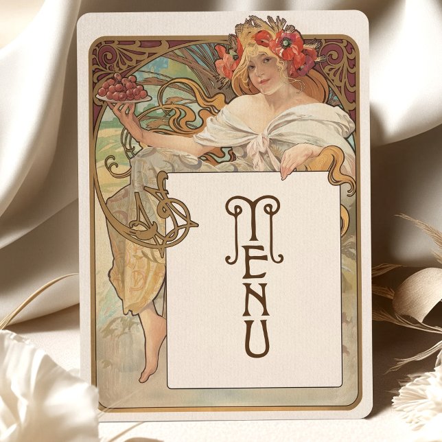 Art Nouveau Wedding Menu Card Einladung (Von Creator hochgeladen)