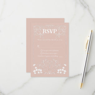 Art Nouveau Wedding RSVP Karte