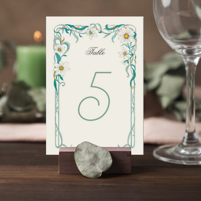 Art Nouveau Wedding Table Number Card Tischnummer (Von Creator hochgeladen)