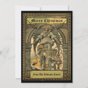 Art Nouveau Weihnachts-Nativität aus der viktorian Feiertagskarte