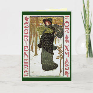 Art Nouveau Weihnachtskarte Feiertagskarte
