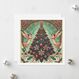 Art Nouveau Weihnachtskarte Feiertagskarte