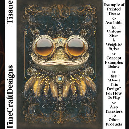Art Nouveau Whimsical Gold Frosch CM9 Decoupage Seidenpapier