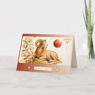 Art Nouveau Widder-Zodiac-Grußkarte Dankeskarte