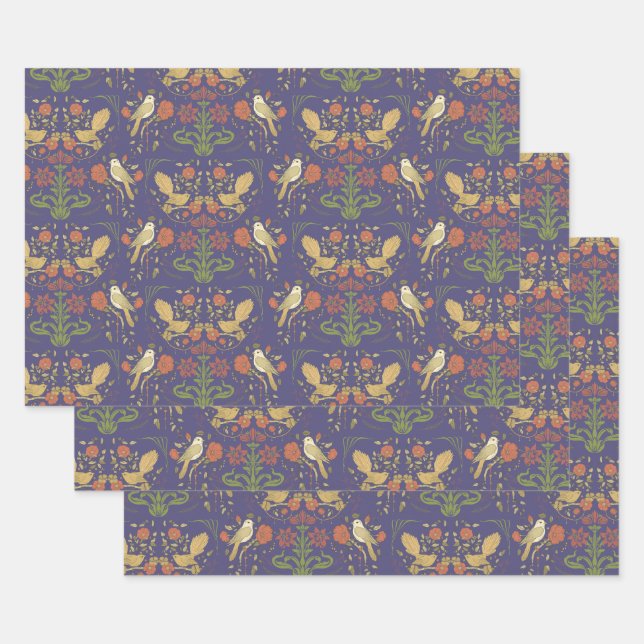 Art Nouveau William Morris Inspiriert Giftwrap Geschenkpapier Set (Set)