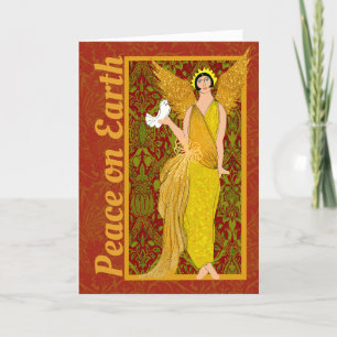 Art Nouveau William Morris Retro Weihnachtskarte Dankeskarte