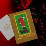Art Nouveau William Morris Scottie Christmas Card Dankeskarte<br><div class="desc">Dieses Holiday Design vereint Jugendstil- und William Morris Arts and Crafts-Bewegungen aus dem frühen 19. Jahrhundert in ein stilvolles, originales Kunstwerk. Mit einer Frau, die in ihrem Weihnachtsmantel und Schal an den Neun gekleidet ist, während sie ihren niedlichen schottischen Terrier spaziert, der auch seinen Schal trägt! Nostalgisch und lustig, Retro...</div>