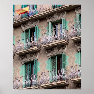 Art Nouveau Windows - Barcelona, Spanien Jigsaw Pu Poster