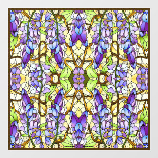 Art Nouveau Wisteria Imitate Gestaltetes Glasmuste Fensteraufkleber