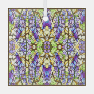 Art Nouveau Wisteria Imitate Gestaltetes Glasmuste Ornament Aus Glas