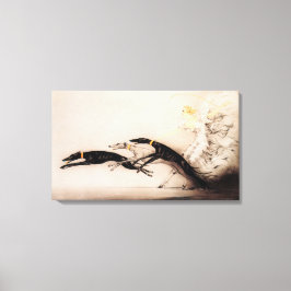 Art Nouveau Woman Greyhounds Louis Icart Leinwanddruck