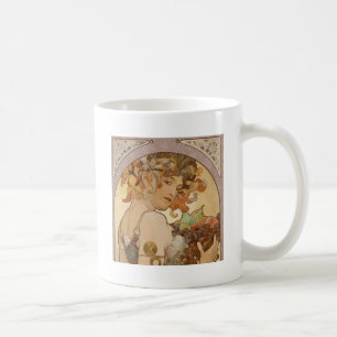 Art Nouveau Woman Mucha Beautiful Kaffeetasse