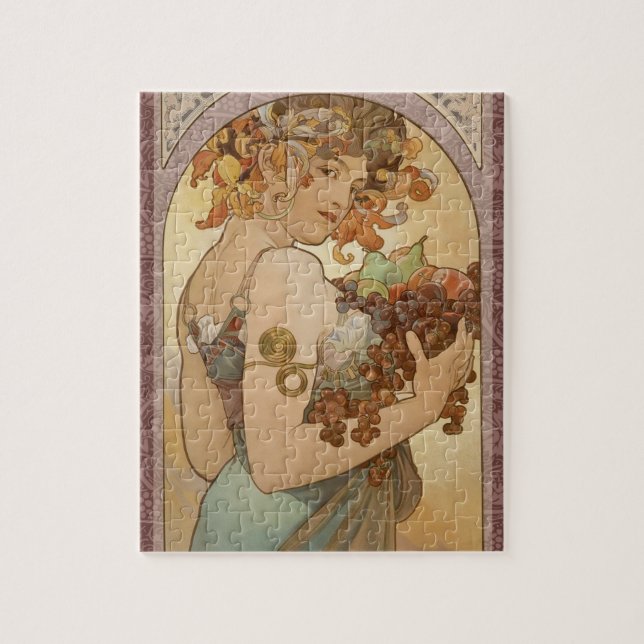 Art Nouveau Woman Mucha Beautiful Puzzle (Vertikal)