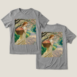 Art Nouveau Woman Peaches Grau Tri-Blend Shirt