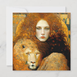Art Nouveau Woman With Leon Inspired By Klimt Save The Date