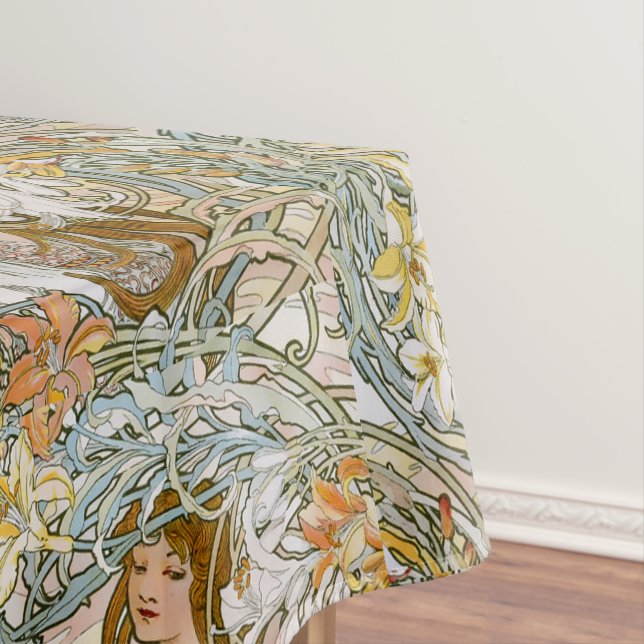 Art Nouveau Women & Floral Pattern by Mucha Tischdecke (Beispiel)