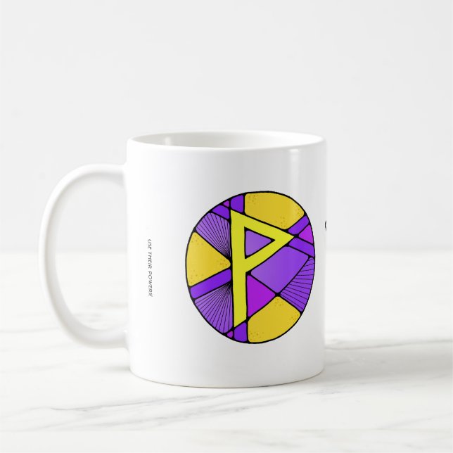 Art Nouveau Wunjo Rune Mug - JOY! Kaffeetasse (Links)