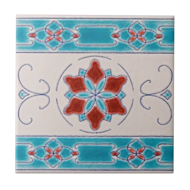Art Nouveau's Majolica Tiles Fliese (Vorderseite)