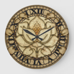 Art Noveau Lily Motif Große Wanduhr