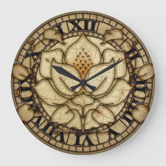 Art Noveau Lily Motif Große Wanduhr (Vorderseite)