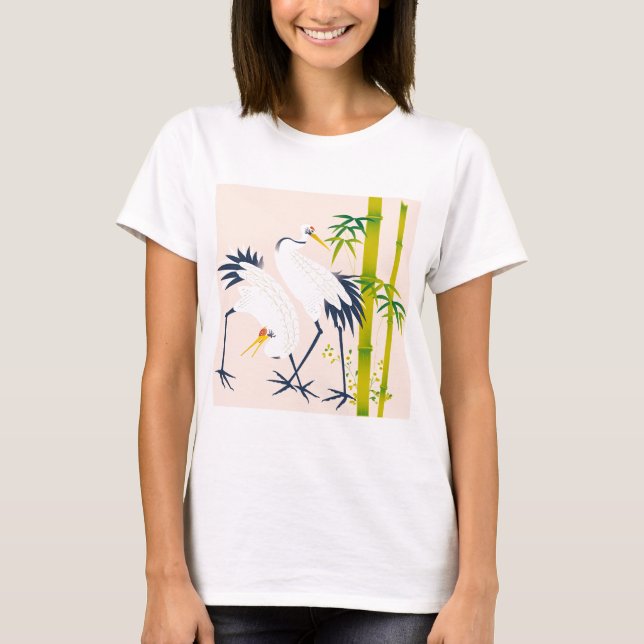 art of beautiful cranes in the bamboo thicket T-Shirt (Vorderseite)