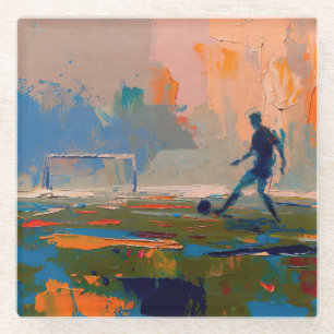 "Art of Football" (Stil 1) Ölmalerei  Glasuntersetzer