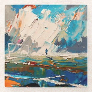 "Art of Football" (Stil 2) Ölmalerei  Glasuntersetzer