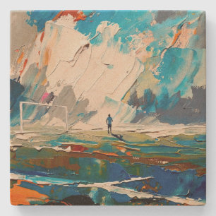 "Art of Football" (Stil 2) Ölmalerei  Steinuntersetzer