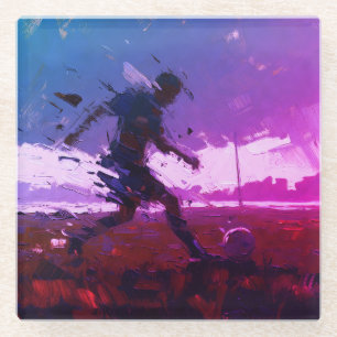 "Art of Football" (Stil 3) Ölmalerei Glasuntersetzer