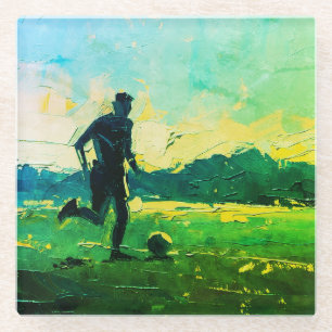 "Art of Football" (Stil 4) Ölmalerei  Glasuntersetzer