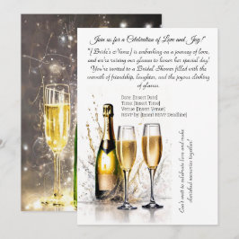 Art of Light Zeichnend Champagne Brautparty Einladung