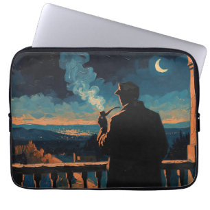 Art of Pipe (Night Time #3) Ölgemälde Laptopschutzhülle