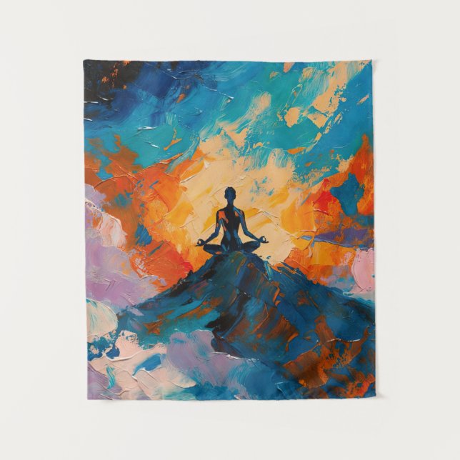 Art of Yoga (#4) Ölgemälde Wandteppich (Vorderseite)