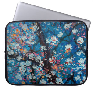 Art Oil Malerei, Kirschblüte Blume, abstrakt, Laptopschutzhülle