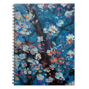Art Oil Malerei, Kirschblüte Blume, abstrakt, Notizblock