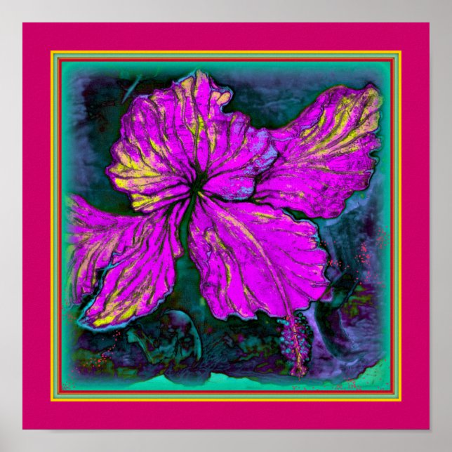 ART-ON-LEINWAND."Hibiskus Hovering" Poster (Vorne)