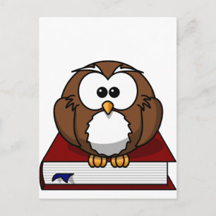 Art Owl on Book, Lehrer, Weisheit, Wissensstudium Postkarte