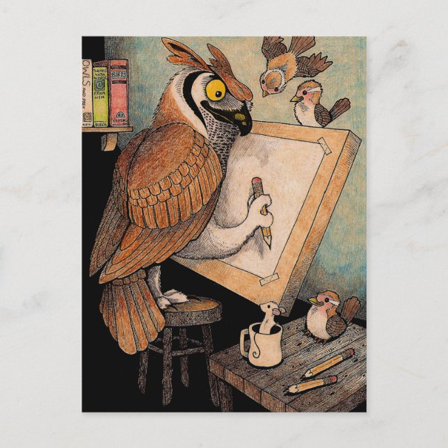 Art Owl Postkarte (Vorderseite)