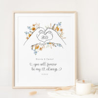 Art: Paare Herzform Hands Blumenmuster Art